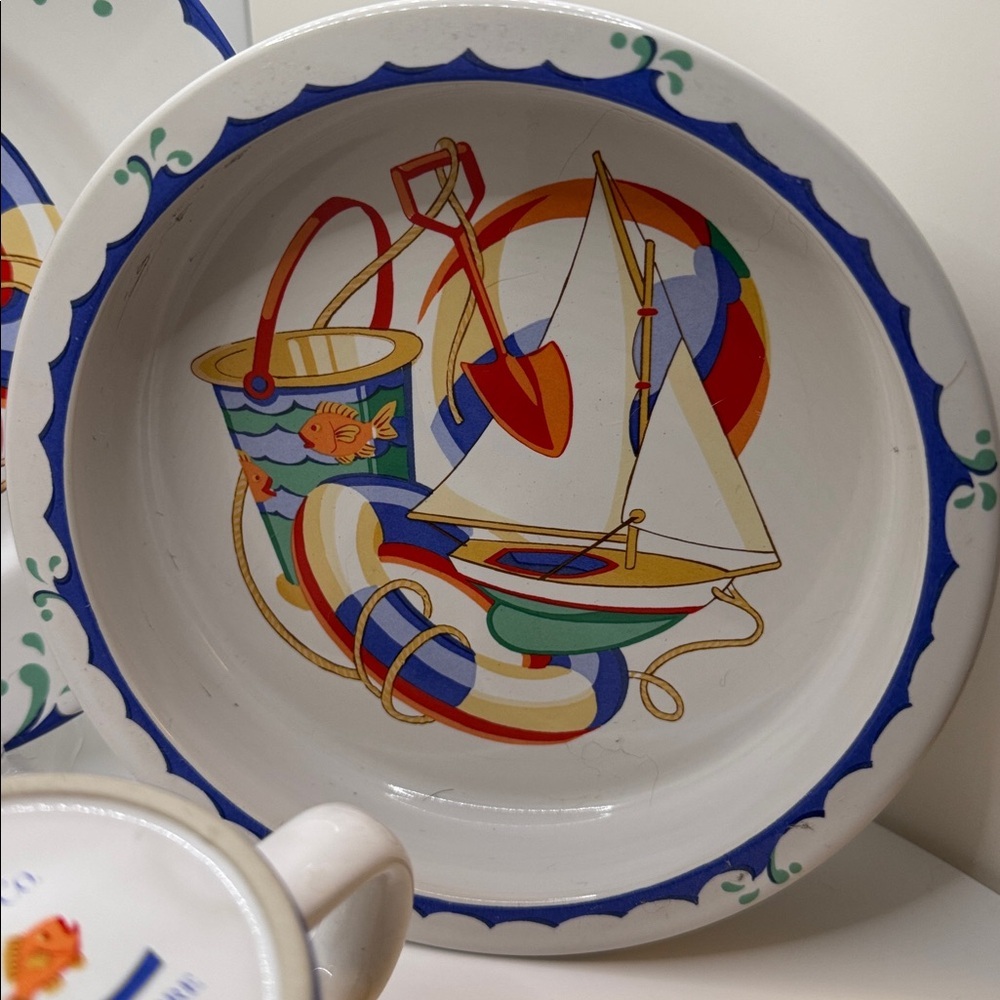 Tiffany & Co Nautical Themed 3 piece Child’s Dinnerware Set -MINT- - Picture 3 of 4